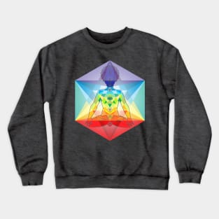 Geometric Man with the Colors of the Chakras Crewneck Sweatshirt